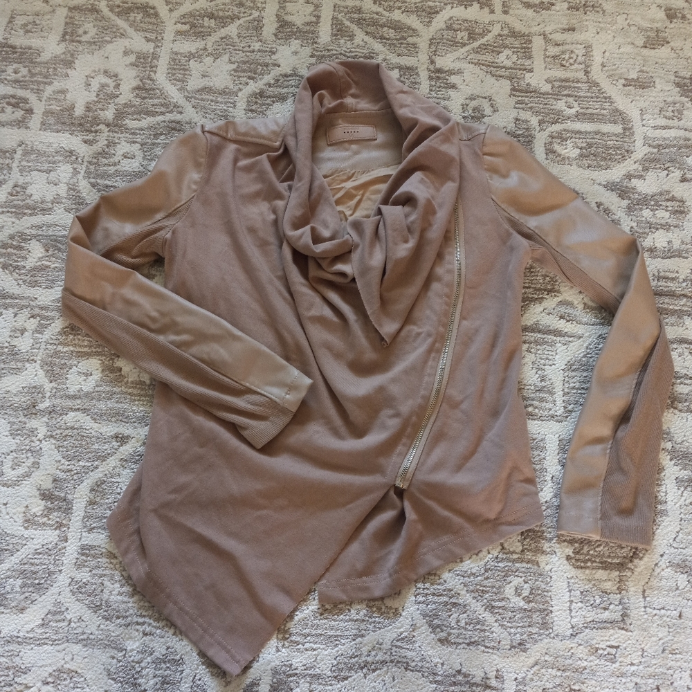 Blank NYC Light Dusty Pink Jacket Cowl Collar Women's Medium